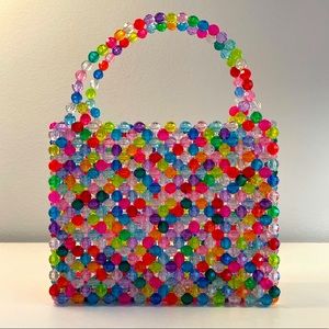 Handmade rainbow multicolor bead bag